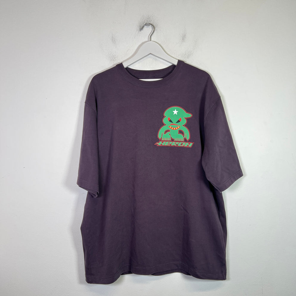 Heron Preston Purple Monster Logo T-Shirt Size XL