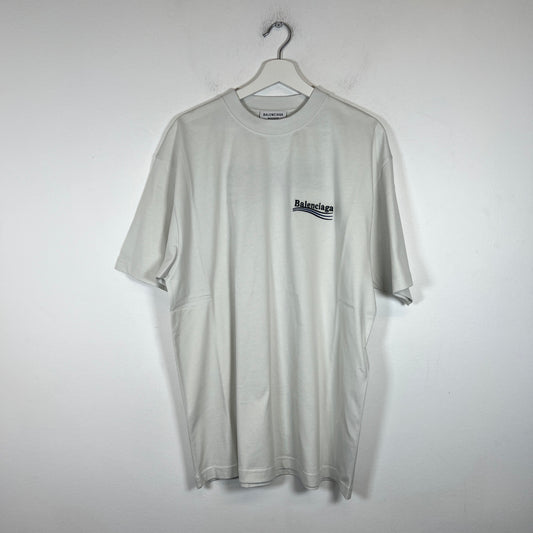 Balenciaga White Campaign Logo T-Shirt Size S