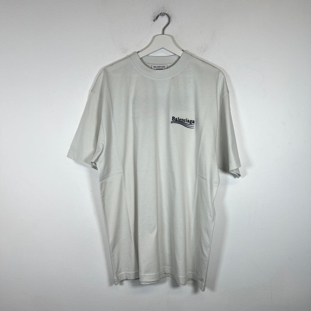 Balenciaga White Campaign Logo T-Shirt Size S