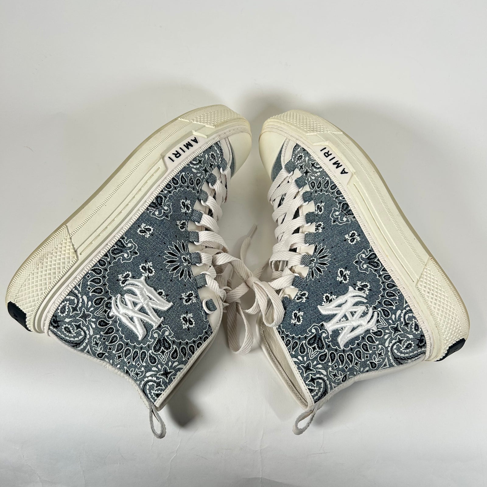 Amiri Grey Paisley MA Court High-Top Sneaker Size 43