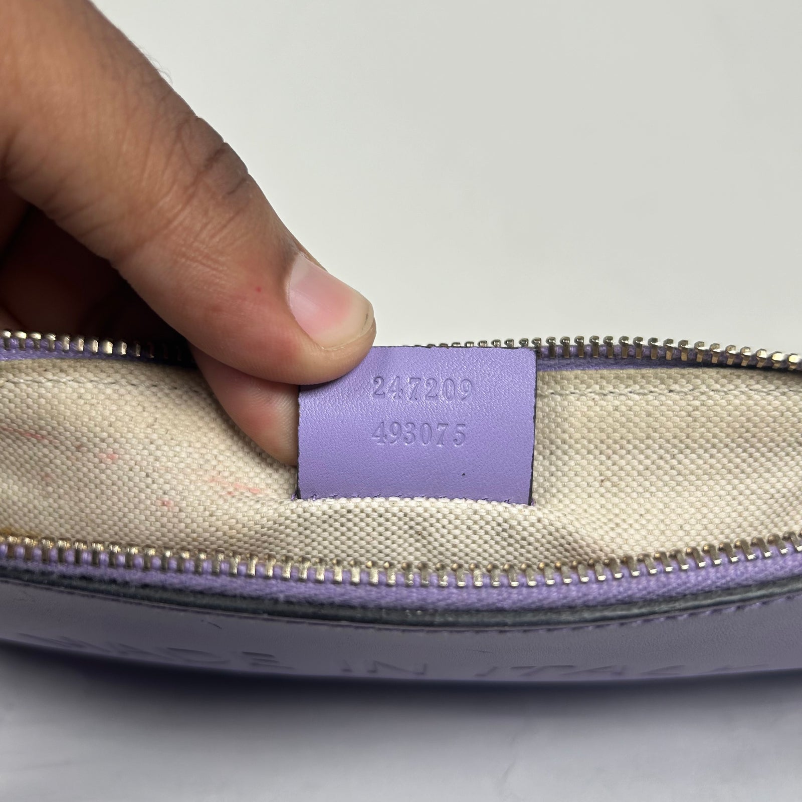 Gucci Purple Leather Clutch Bag