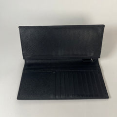 Prada Black Saffiano Leather Long Wallet