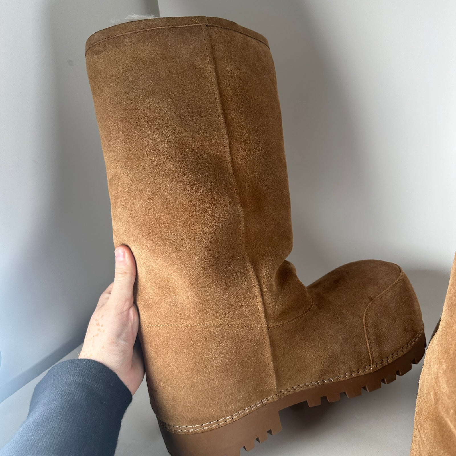Balenciaga Brown Alaska Fur Boots Size 11