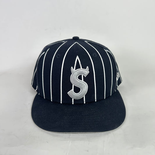 Supreme x New Era Striped Devil 'S' Logo Fitted Hat
