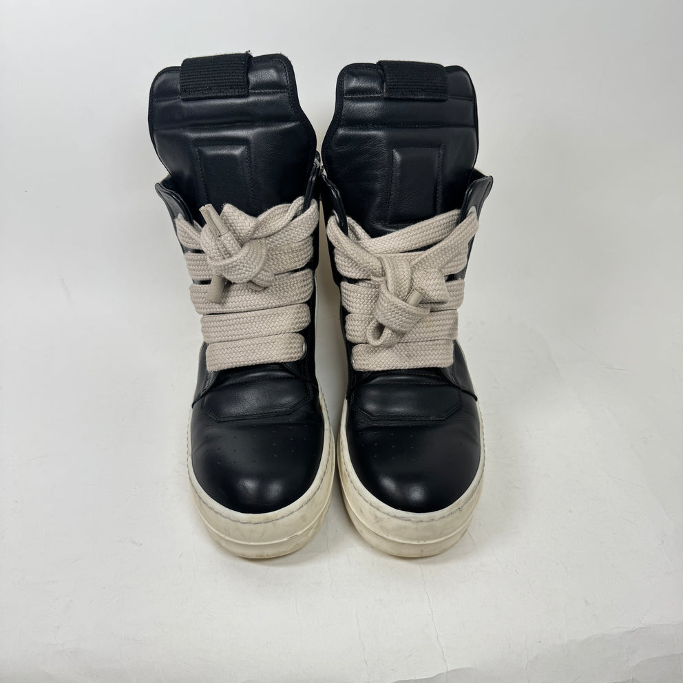 Rick Owens Black Jumbo Lace Geobaskets Size 41