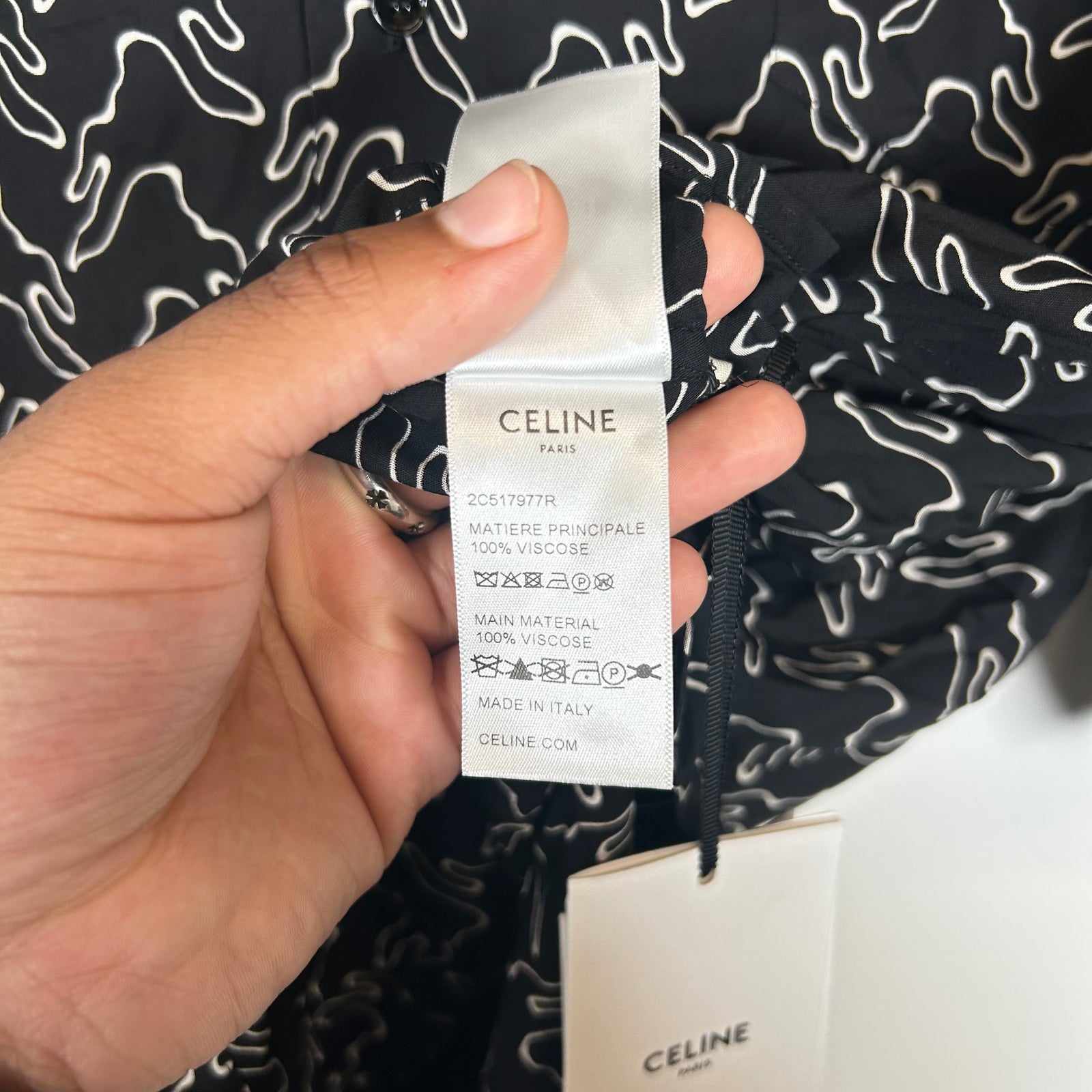 Celine Black Viscose Hawaiian Shirt Size L