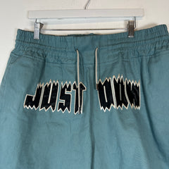 Just Don Pastel Blue Logo Shorts Size XL
