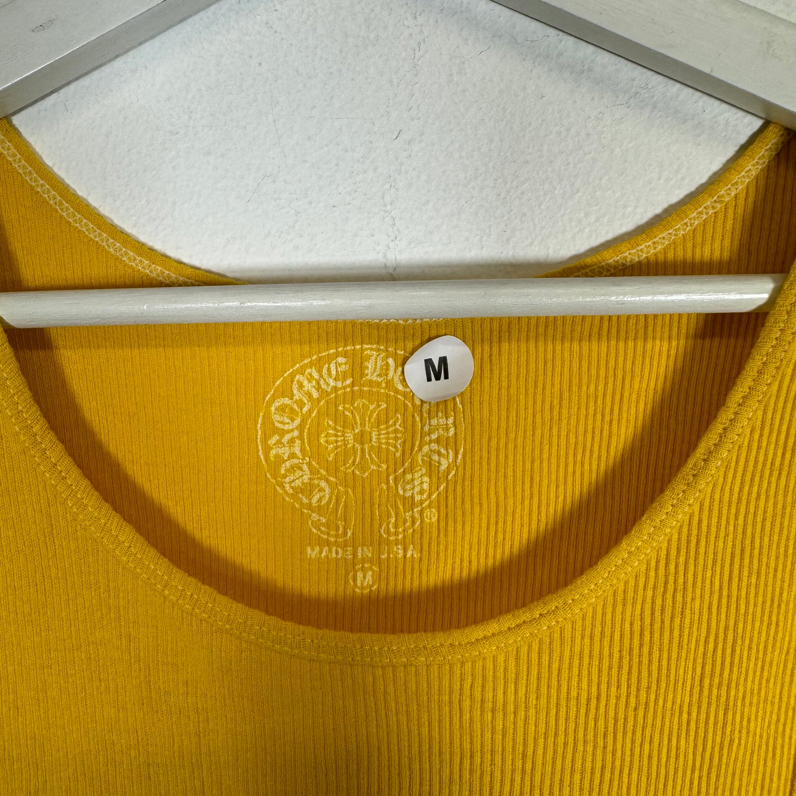 Chrome Hearts Yellow T-Bar Ribbed Tank Top