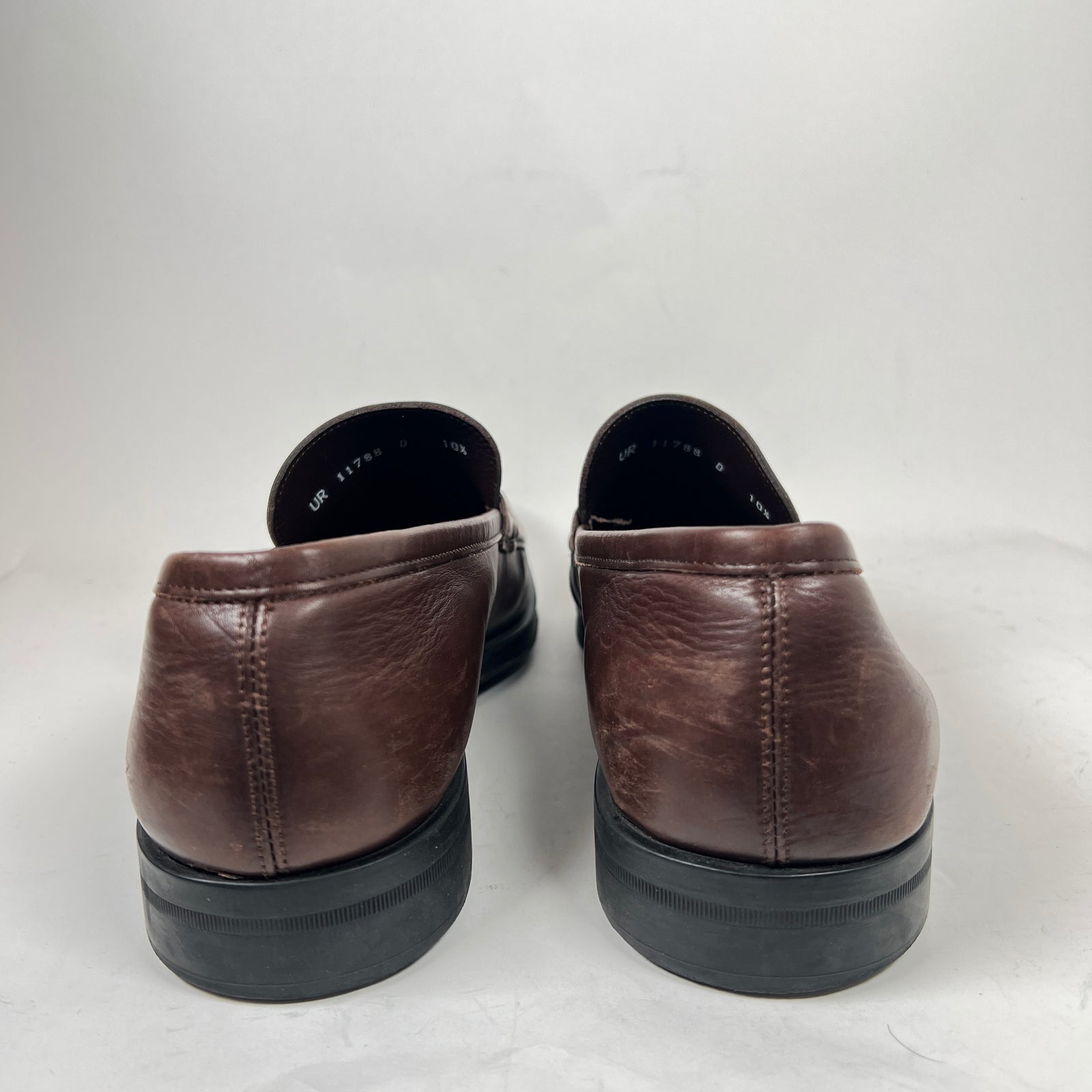 Ferragamo Brown Leather Loafers Size 10.5