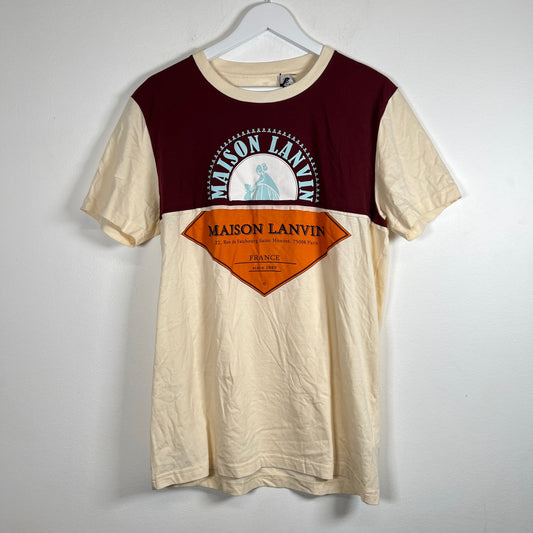 Lanvin Beige/Burgundy Maison Tee Size XL