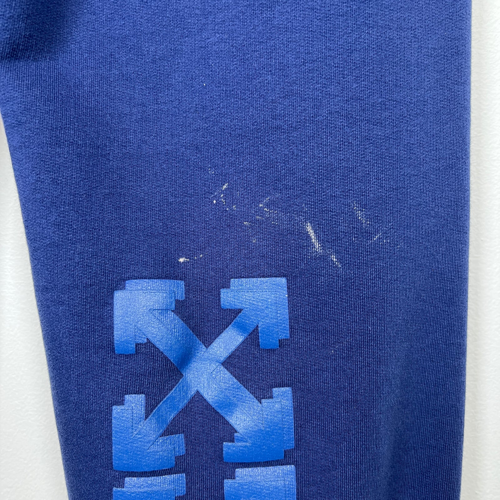 Off-White Blue Rubber Arrow Over Sweatpants Size S