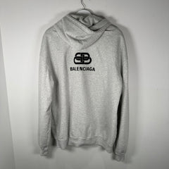 Balenciaga Grey Oversized Logo Hoodie Size S