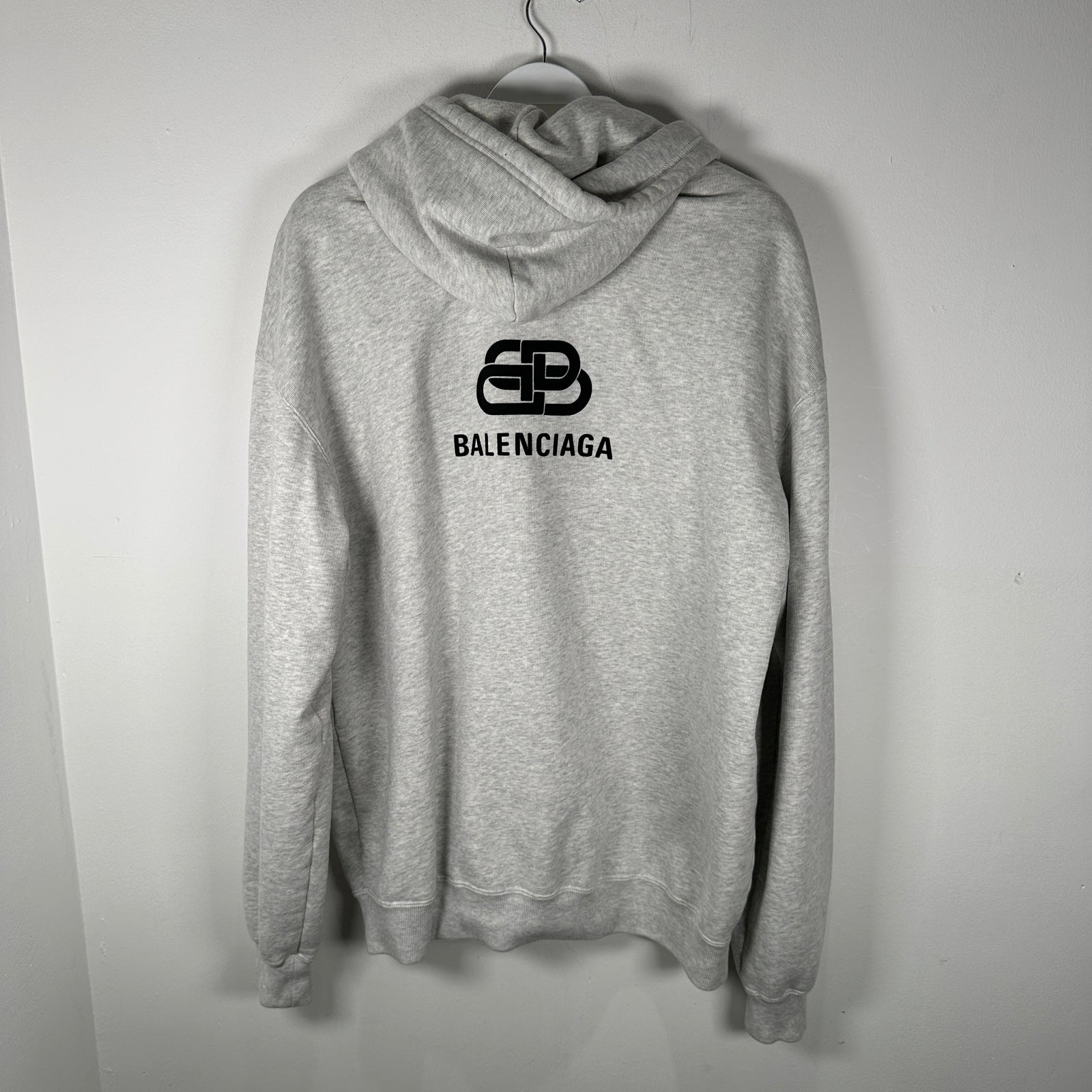 Balenciaga Grey Oversized Logo Hoodie Size S