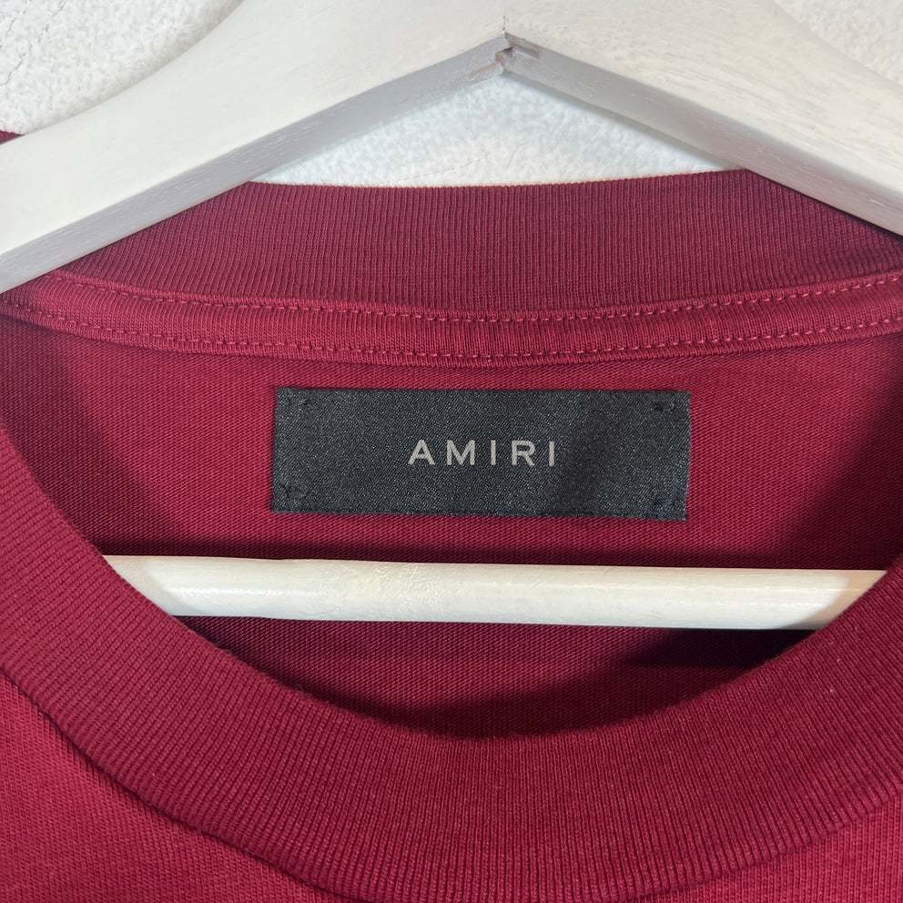 Amiri Burgundy Hollywood Logo T-Shirt Size L