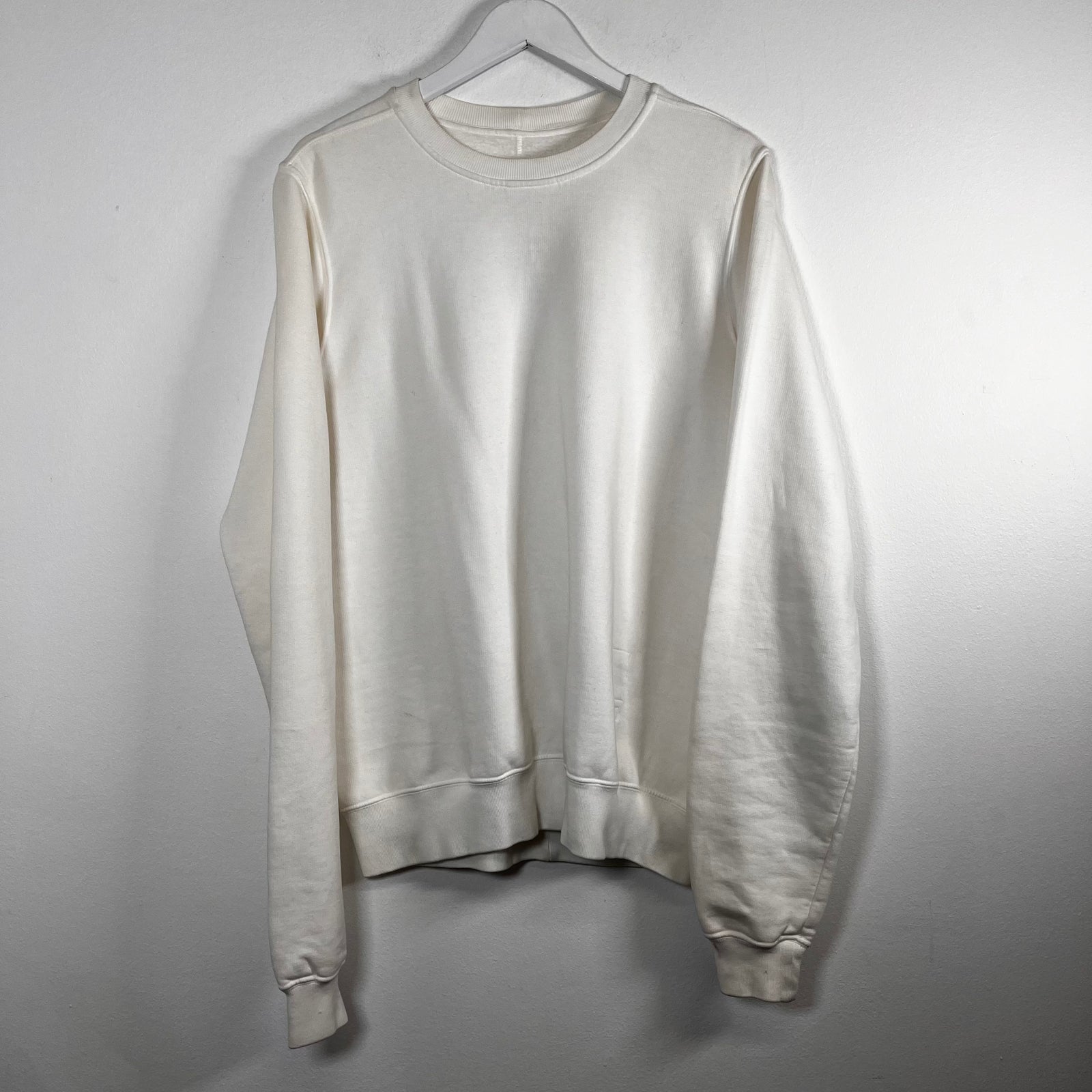 Rick Owens White Felpa Crewneck