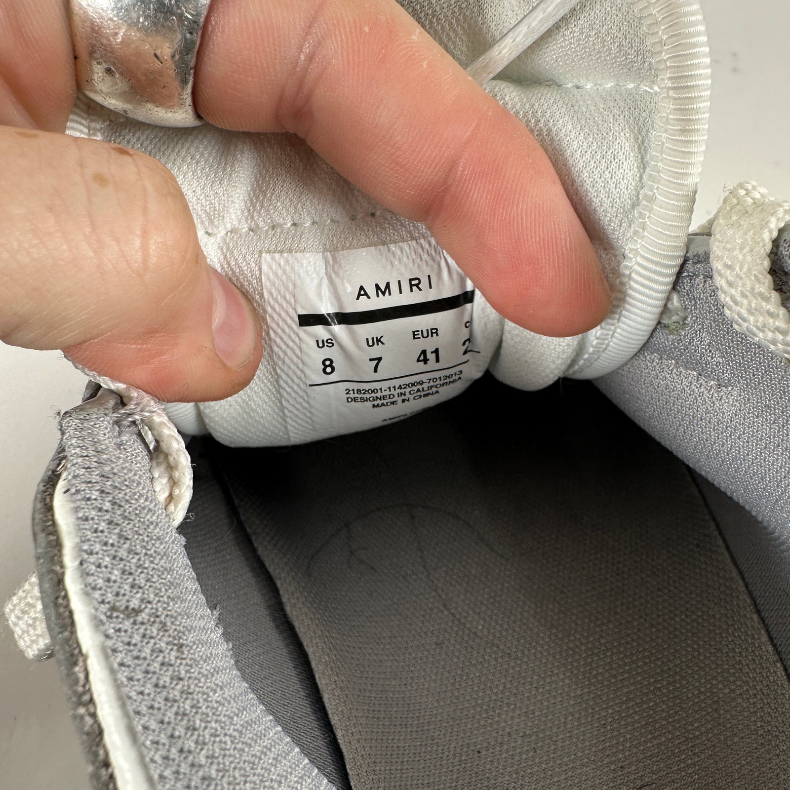 Amiri Grey Bone Low Top Sneaker Size 8