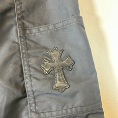 Chrome Hearts Black Nylon/Leather Double Knee Carpenter Pants Size 33