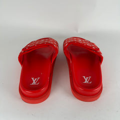 Louis Vuitton Red Miami Slides Size 5