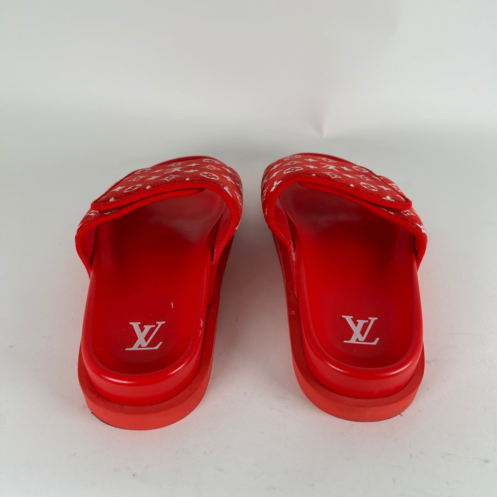 Louis Vuitton Red Miami Slides Size 5