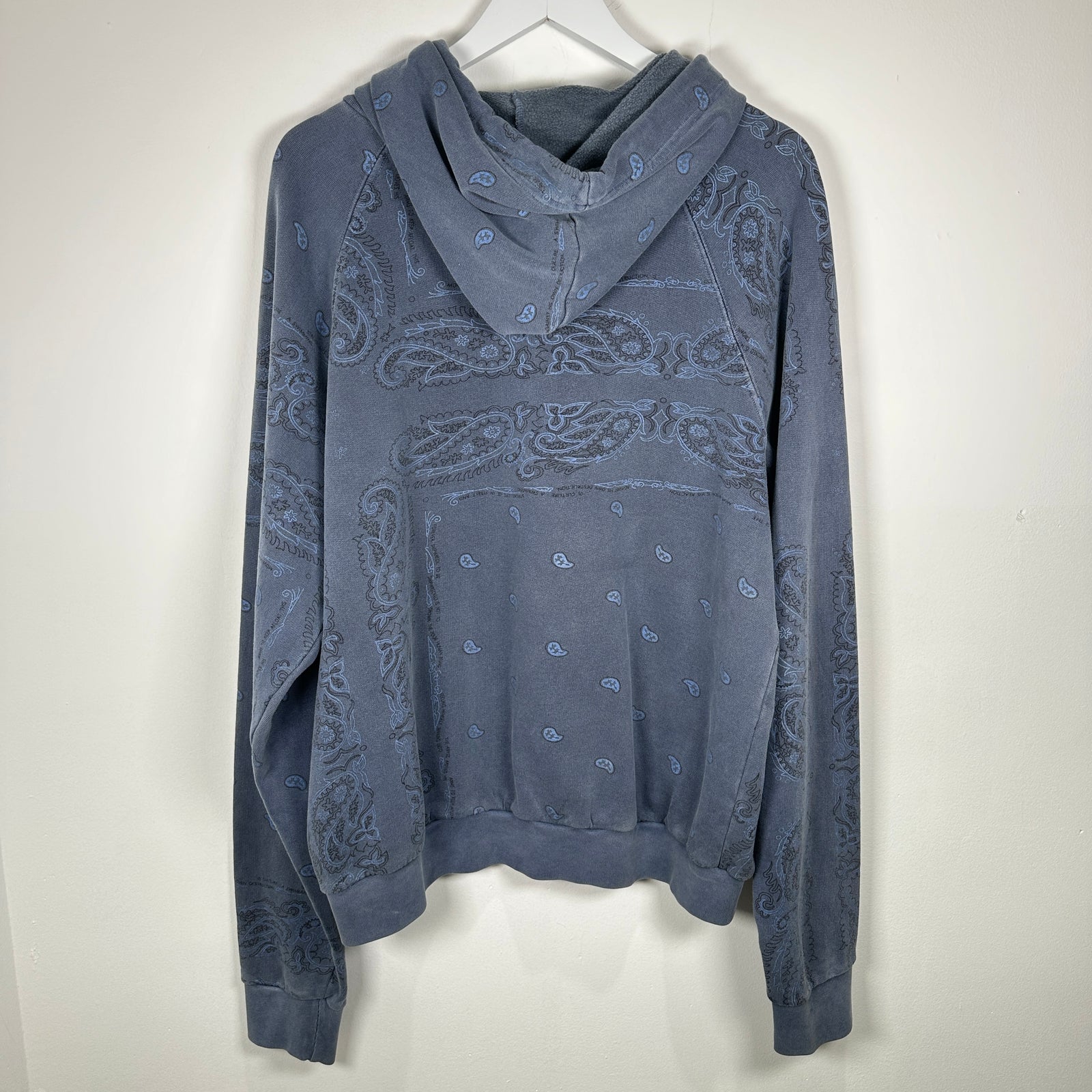 Raf Simons AW04 Blue 'Waves' Paisley Hoodie Size 48