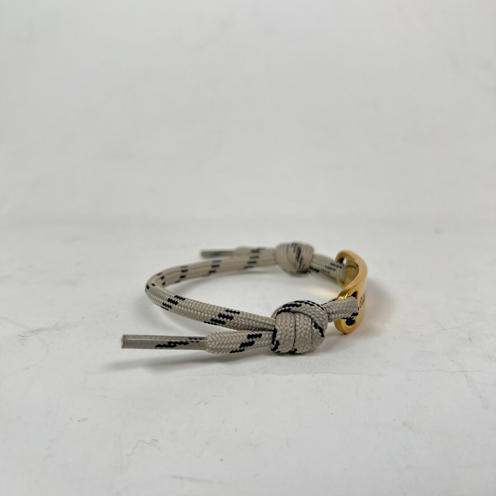 Balenciaga Beige Gold Plate Rope Bracelet