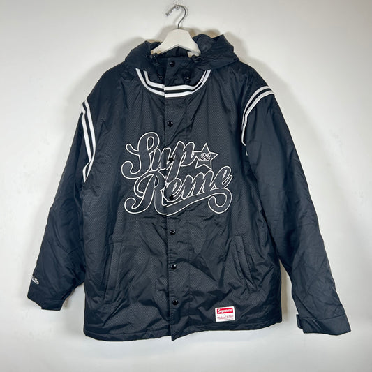 Supreme X Mitchell & Ness Black Varsity Jacket Size L