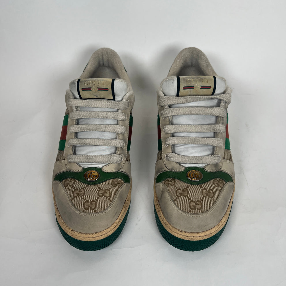 Gucci Beige GG Distressed Screener Size GG 9.5