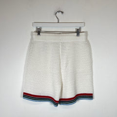Casablanca White Sporty Faux Crochet Shorts Size XS