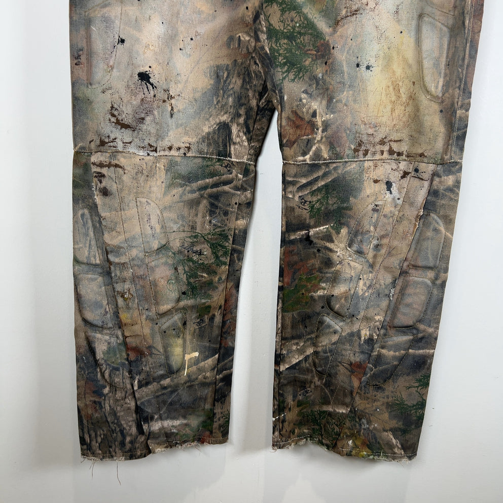 Satoshi Nakamoto Enduro Padded Distressed Canvas Camo Pants