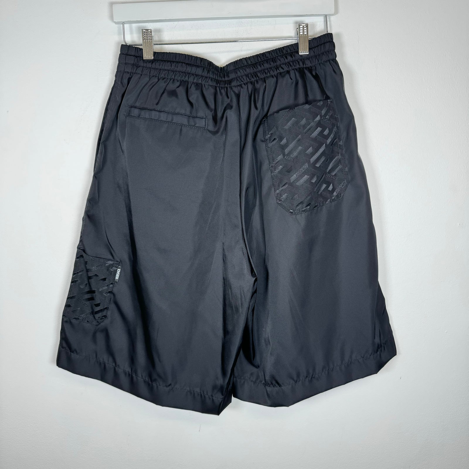 Versace Black Nylon Shorts Size 32