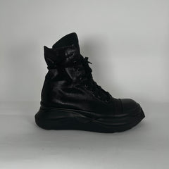 Rick Owens Black Waxed Abstract Ramones Sneaker Size 42.5