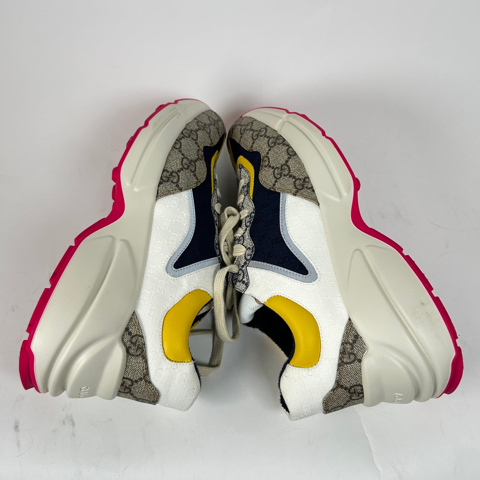 Gucci Beige/Yellow GG Rhyton Sneaker Size GG 7.5