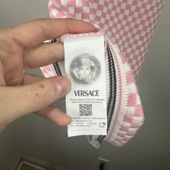 Versace Pink/White Jacquard Knit Check Dress Size 6