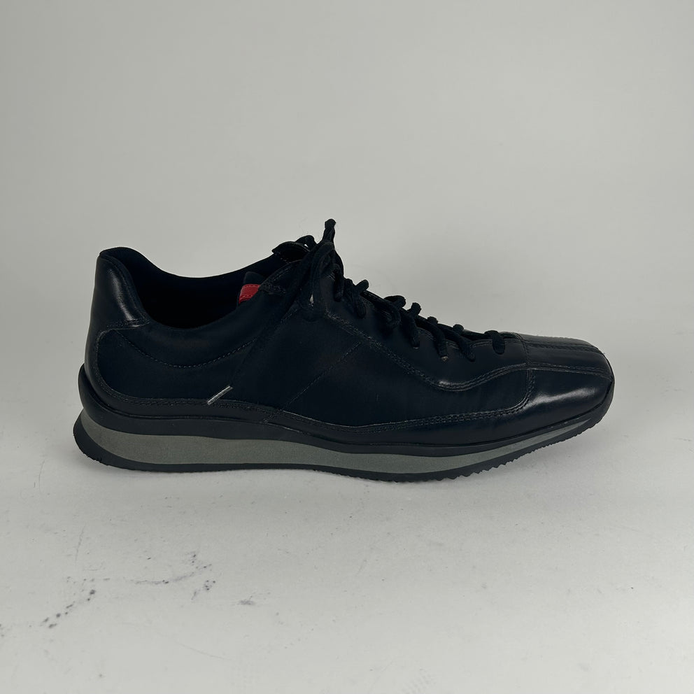 Prada Sport Black Leather Sneakers Size 9.5