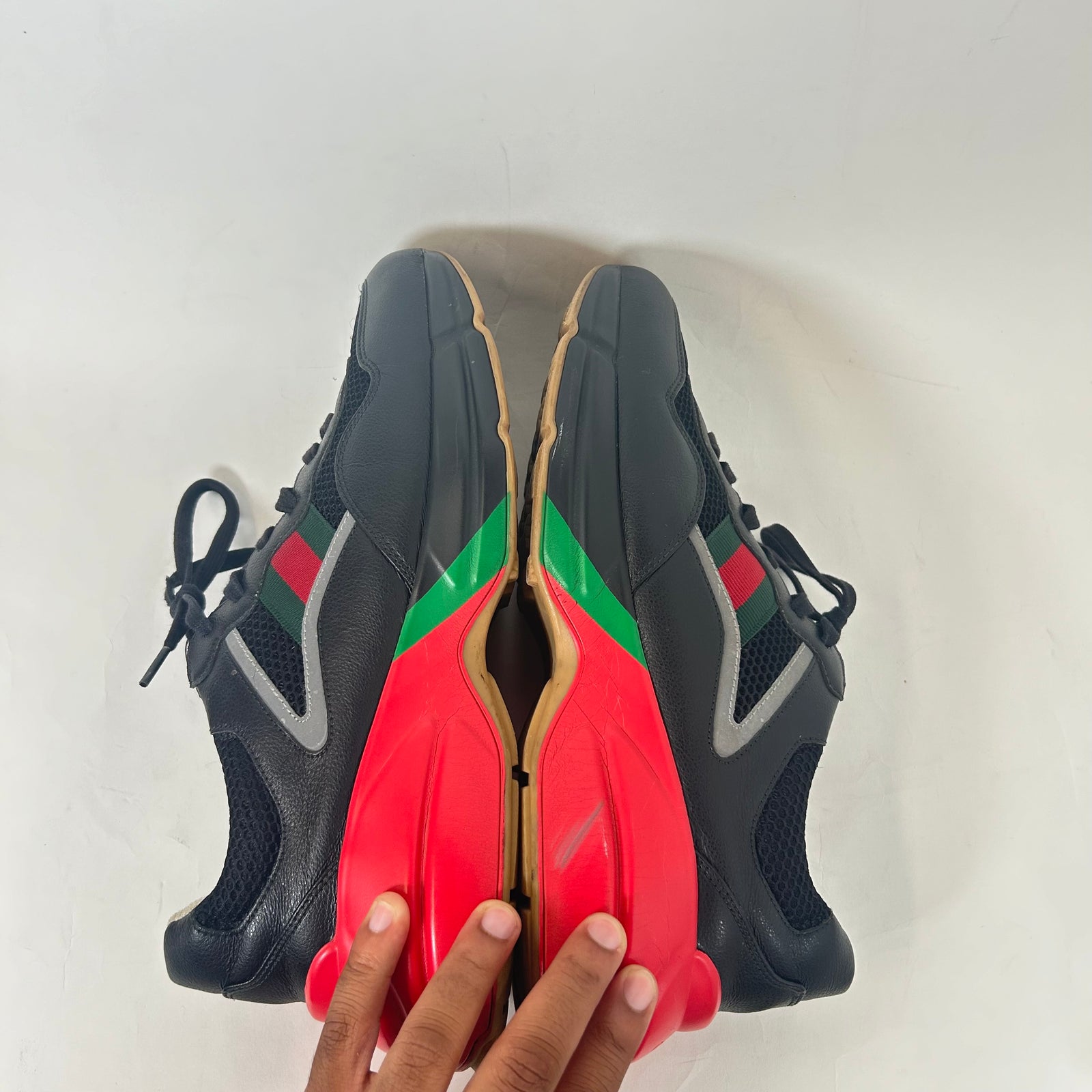 Gucci Black Striped Rhyton Epilogue Sneaker Size 11