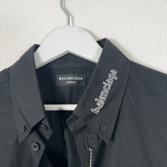Balenciaga Collar Logo Button Up Shirt