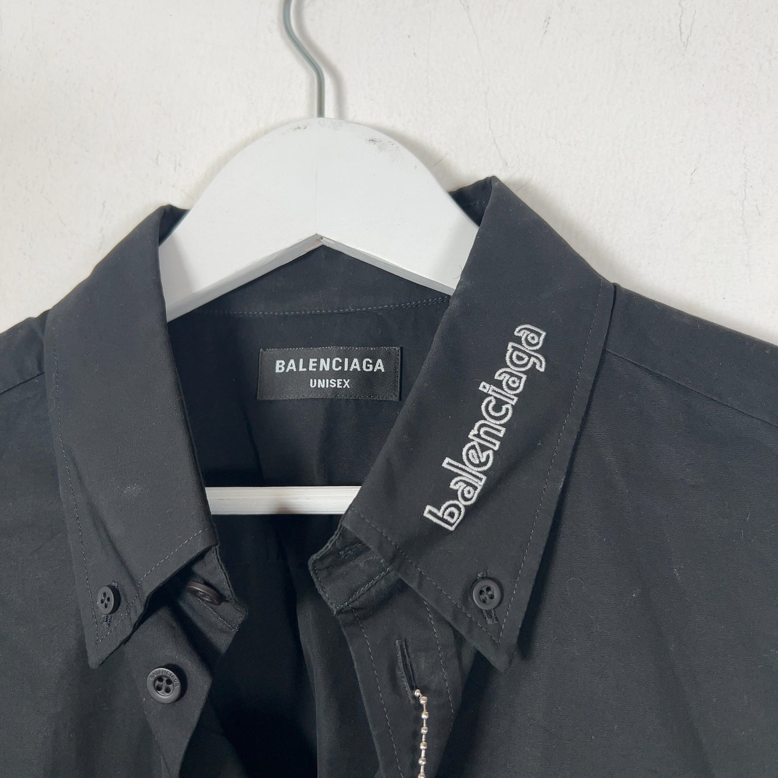 Balenciaga Collar Logo Button Up Shirt