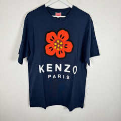 Kenzo Navy Flower Logo Tee Size L