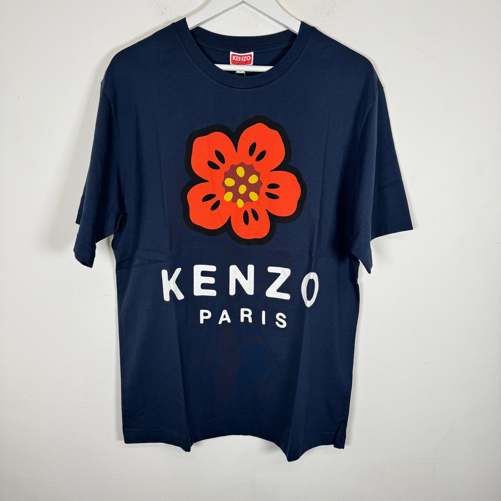 Kenzo Navy Flower Logo Tee Size L
