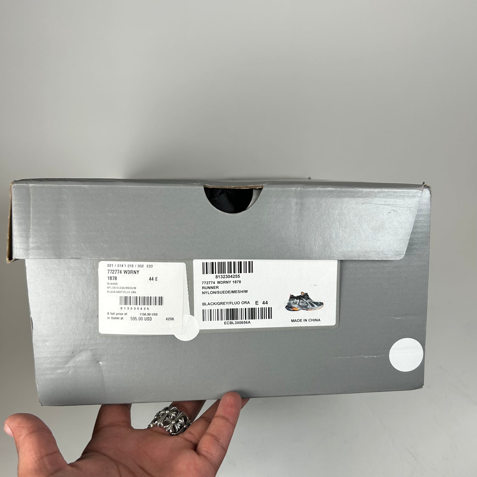Balenciaga Black/Orange Nylon Runner Size 44