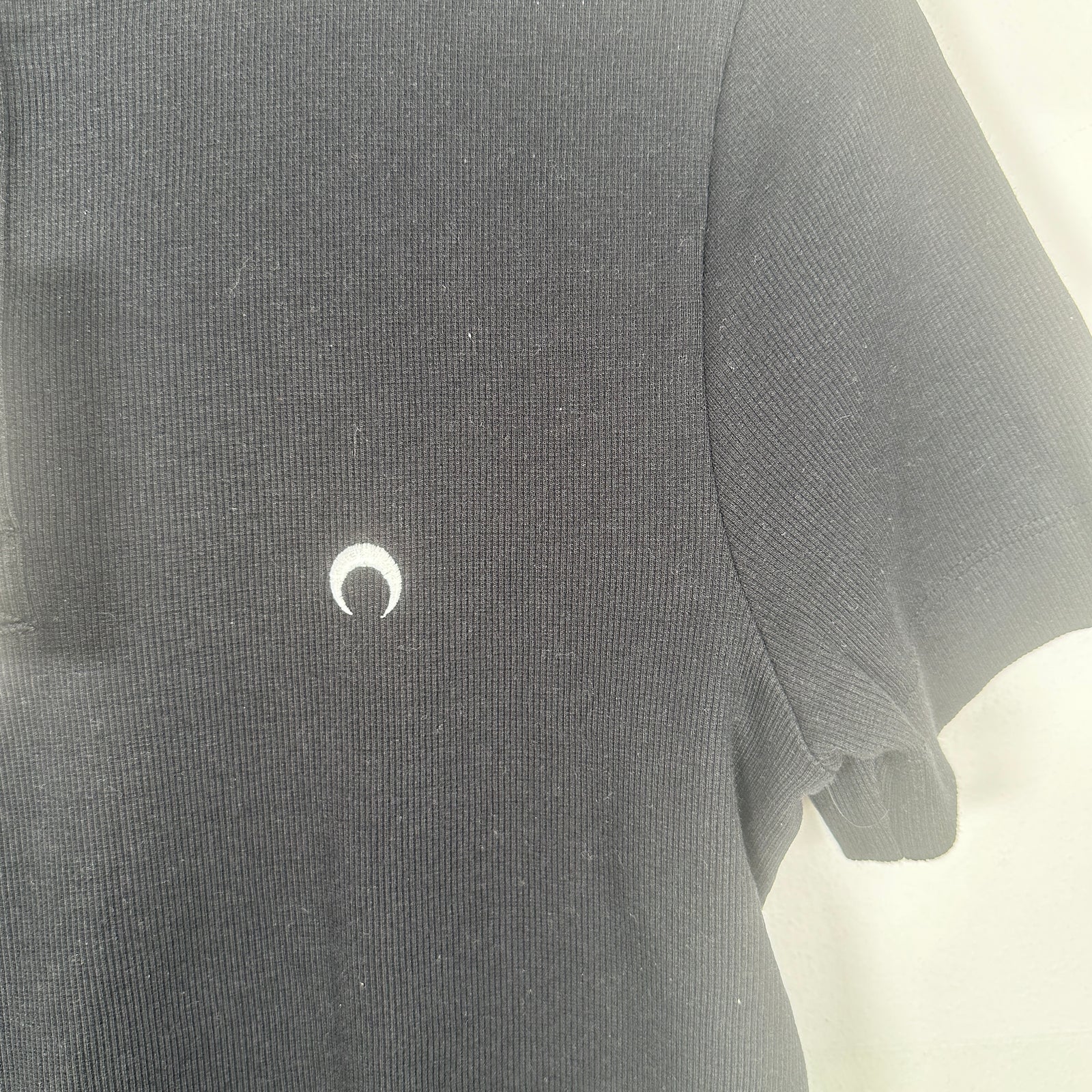 Marine Serre Logo 1/4 Button Cotton Shirt Size L