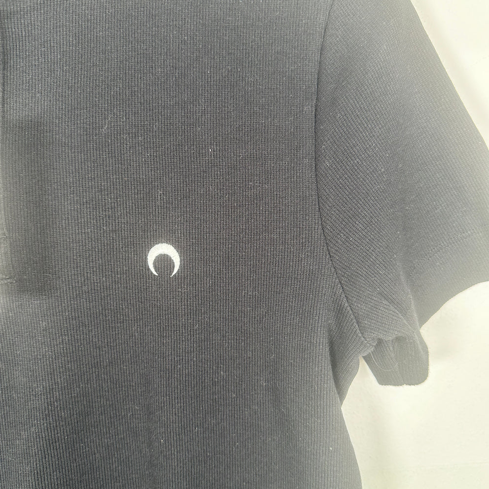 Marine Serre Logo 1/4 Button Cotton Shirt Size L