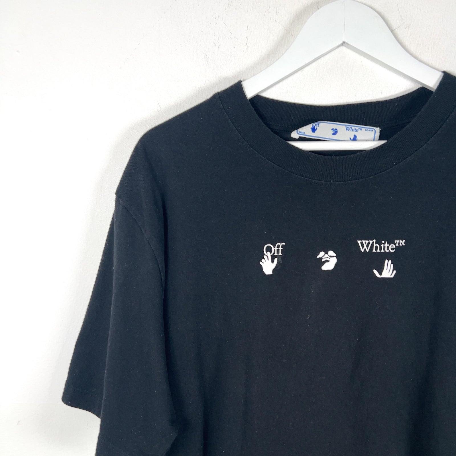 Off-White Blue Drip Arrow Graphic T-Shirts