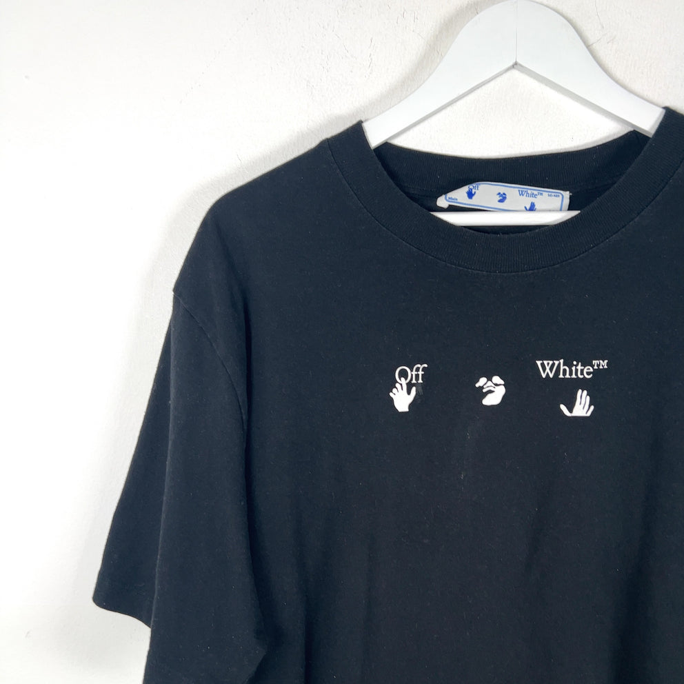 Off-White Blue Drip Arrow Graphic T-Shirts