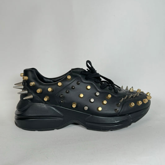 Gucci Black Studded Rhyton Sneaker Size 9.5