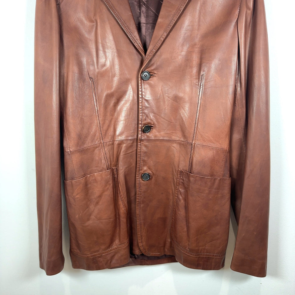 Miu Miu Leather Blazer Jacket