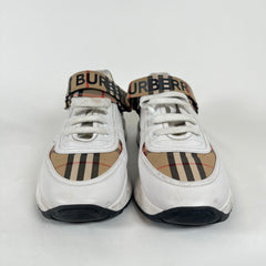 Burberry Beige Check Ronnie Low Sneaker Size 44
