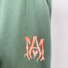 Amiri Green/Peach Watercolor MA Logo Sweatpants Size XS