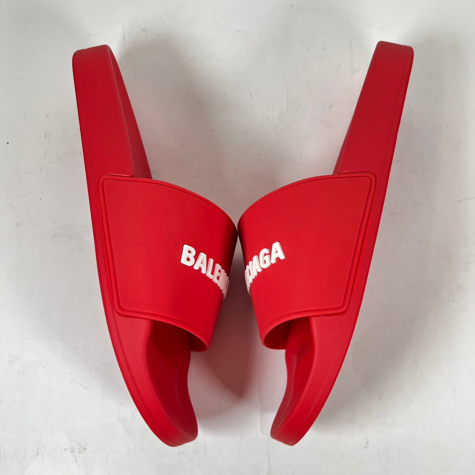 Balenciaga Red Rubber Pool Slide Size 46