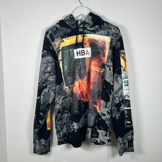 Hood By Air Black All Over Print Hoodie Size XL